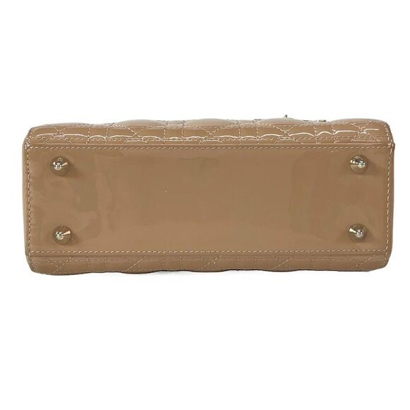 Auth DIOR/ChristianDior Lady Dior Small M0531OWCB_49PU Pink Beige Patent Leather - Picture 15 of 16